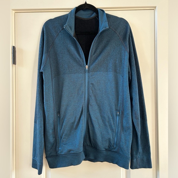 lululemon athletica Other - Lululemon Engineered Warmth Jacket Men's Large Blue Merino Wool Blend Full Zip